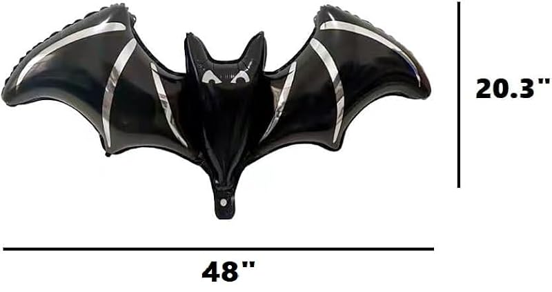 6-Pack Halloween Black Bat Foil Balloons - Spooky Birthday & Party Decor