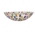 Colorful Hand Painted Woven Glass Fruit & Salad Bowl - Centerpiece Decor