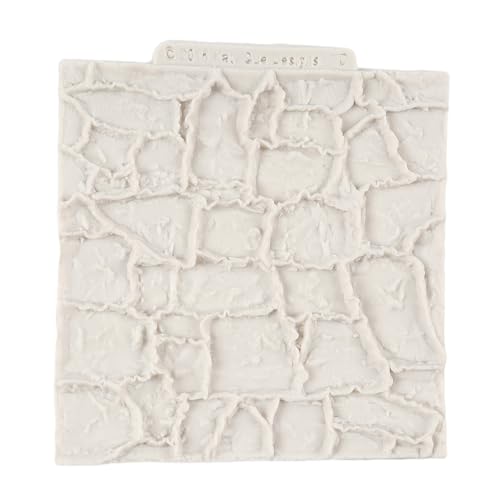Brick Wall Texture Fondant Mold Set of 3 - Tree Bark & Rock Patterns, Food-Grade Silicone, Cake Decorating Tools - Style B