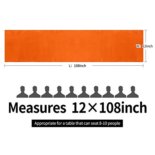 Orange Satin Table Runner 12x108 Inches - 10 Pack for Wedding & Party Decor (Variation: 10 pcs-12"x108")
