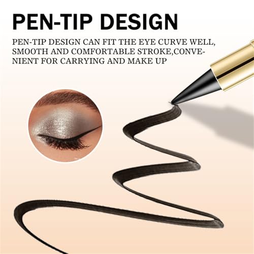 Black Gel Eyeliner Pencil 2 Pack Waterproof Long Wear Smudge Proof Face & Lip Makeup
