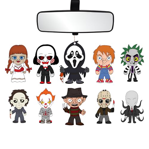 Horror Movie Knife Car Mirror Ornaments - Spooky Halloween Decor (10 Pack)