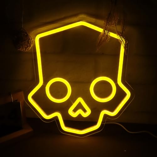 Yellow Hero Diver Skull Neon Sign for Game Room and Man Cave Decor 11x12in