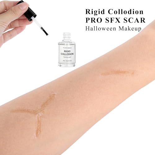 Rigid Collodion Scar Makeup Kit with Brush & Remover - Halloween & Cosplay Effect