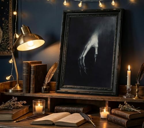 Clawed Hand Gothic Wall Art - Framed Vampire Poster 11x9in Dark Decor