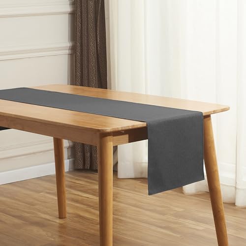 Modern Black Grey Cotton Table Runner 13 x 90 Inches - Farmhouse Style