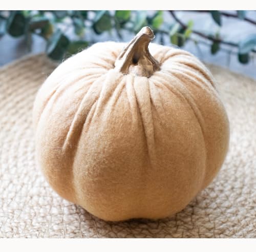 12-Piece Fall Pumpkin Decor Set - Felt Artificial Pumpkins for Autumn and Thanksgiving