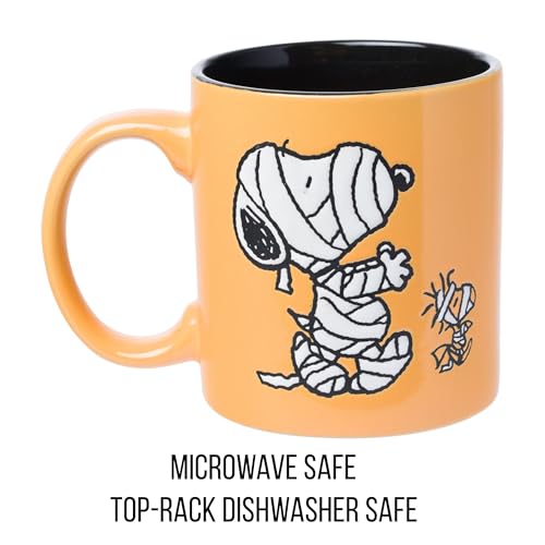 Peanuts Mummy Snoopy and Woodstock Ceramic Mug 20oz - Halloween Themed