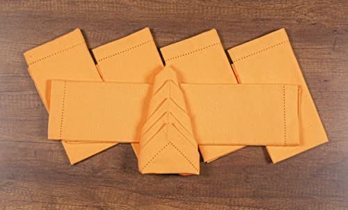 Yellow Hemstitched Cloth Dinner Napkins Set of 1 - 18x18 Inch Reusable Cotton