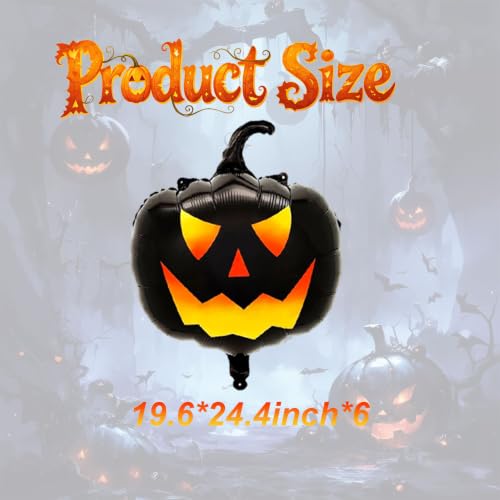 Black Pumpkin Balloons Set - Halloween Foil Balloons for Party Decoration