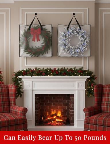 Black Wreath Storage Bag 26 Inch Garland Container for Holiday Decorations - Set of 3