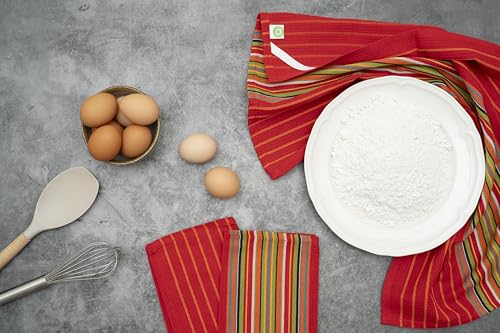 Mexican Kitchen Towels 6 Pack Red & Orange Southwest Dish Towels 28x16