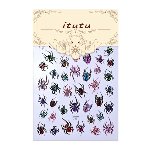 Halloween Spider Nail Stickers - Self-Adhesive 5D Embossed Nail Art Decals - Variation Spider-20