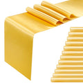 Gold Satin Table Runners 12 Pack - 12 x 108 Inch for Weddings & Parties