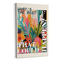 Maximalist Floral Framed Canvas Wall Art Decor 16x24 Inches - Eclectic Botanical Home Decoration