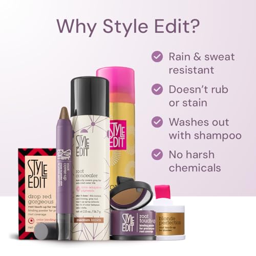 Root Concealer Spray & Powder for Gray Hair Touch Up - Medium Brown