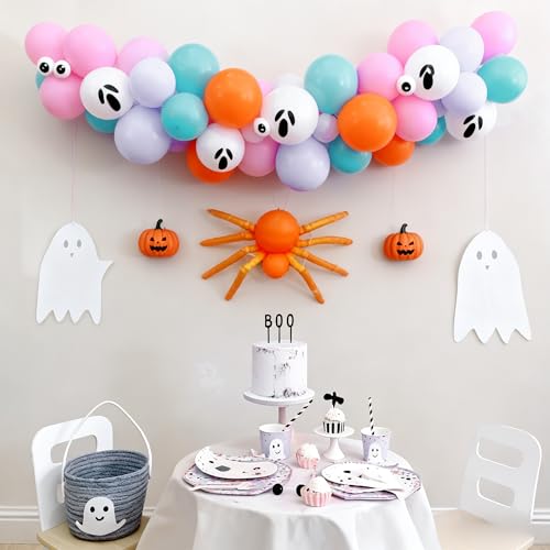 Halloween Spider Balloons Arch Kit with Colorful Latex & Foil Balloons - Candy Spider Variation