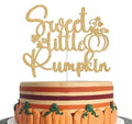Gold Glitter Pumpkin Cake Topper for Fall Baby Shower & Halloween Celebrations
