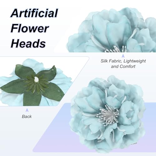 Artificial Peony Flower Heads 16-Pack - Faux Silk Blooms for Weddings & Decor