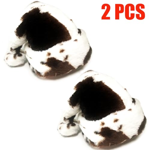 Cow Print Santa Hat 2 Pack - Unisex Christmas Costume Holiday Decor