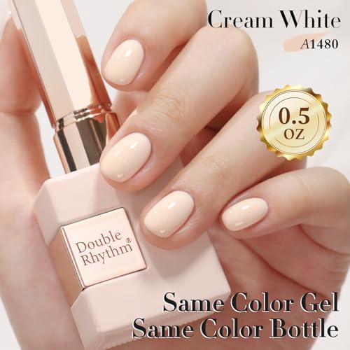 Double Rhythm 15ML Gel Polish - Cream White, Same Color, Soak Off Nail Art