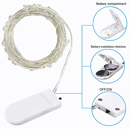 Battery Operated Fairy String Lights 20 LEDs, 6.6ft Cool White for Weddings & Parties