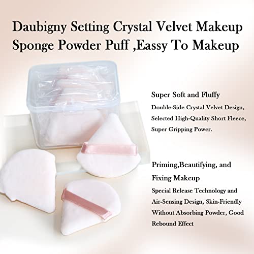 Nude Powder Puff Set - 6 Triangular Makeup Sponges for Flawless Face & Body Makeup
