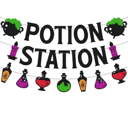 Halloween Potion Station Banner - Spooky Party Decorations for Kids & Adults