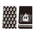 Black Ghost Halloween Kitchen Towels Set of 2 - 18x26 Inch Artoid Mode