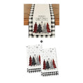 Buffalo Plaid Christmas Dish Towels & Table Runner Set - Holiday Kitchen Decor