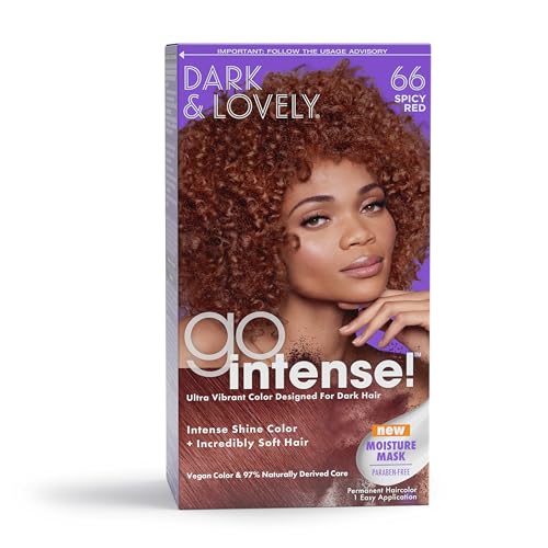 Permanent Hair Color Dye - Spicy Red, Vibrant & Shine Boosted, 1 Count - Dark & Lovely