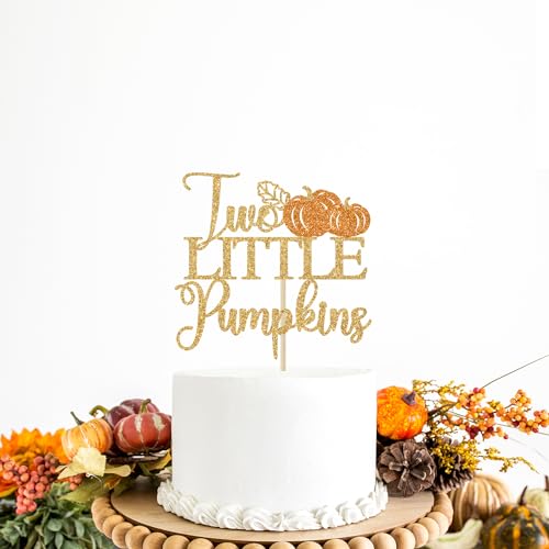 Twins Baby Shower Cake Topper - Little Pumpkin Decor for Birthday & Fall Party