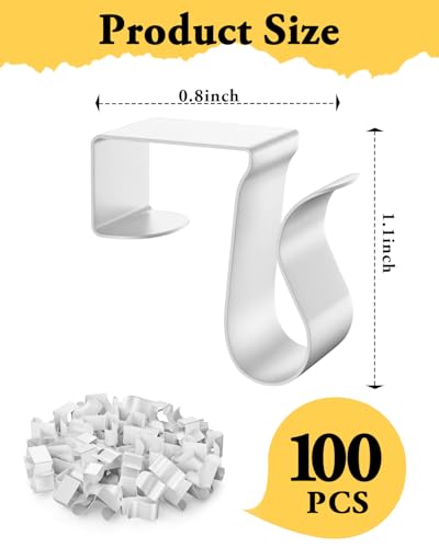 Outdoor String Light Gutter Clips - 100 Metal Weatherproof Securing Hooks for Xmas & Holiday Decor - White Variation of THIS listing
