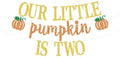 Gold Glitter Pumpkin 2nd Birthday Banner Kids Party Decorations