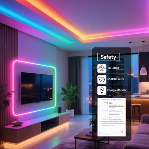 LED Strip Light 16.4FT WS2815 Individually Addressable RGB IP65 Waterproof - Black PCB