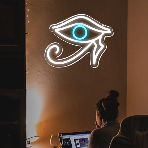 Evil Eye Neon Sign Wall Decor USB Dimmable LED Light for Game Room & Party