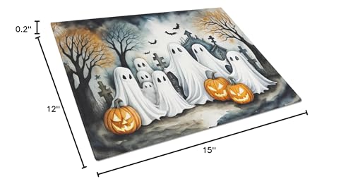 Halloween Ghosts Glass Cutting Board Large - Decorative Tempered Kitchen Board with Variation Ghosts 2281