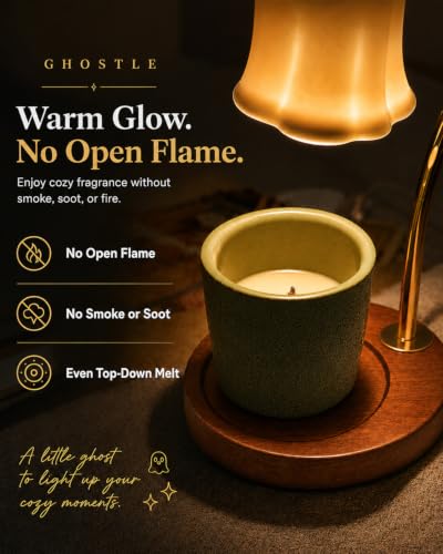 Ceramic Ghost Candle Warmer Lamp with Timer - Hands Variation, Spooky Cute Wax Melter