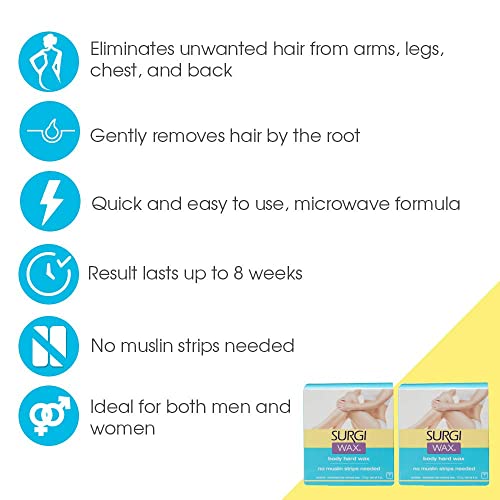 Surgiwax Hair Remover For Bikini, Body & Legs, 4-Ounce Boxes (Pack of 3)