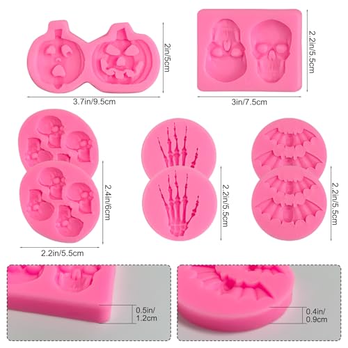 Halloween Silicone Mold Set - 8 Pcs Spooky Treats & Crafts - Halloween-2