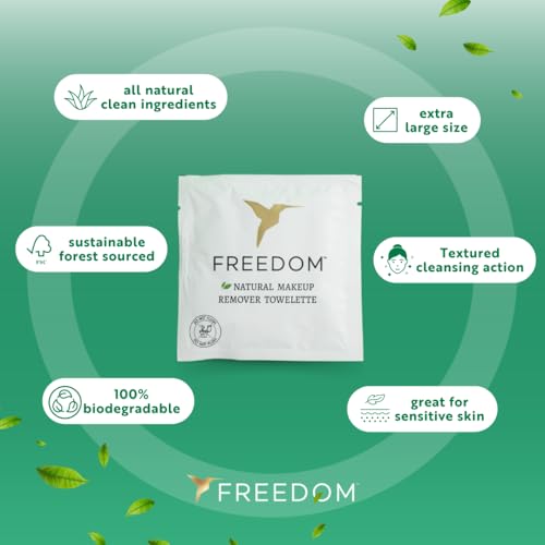 15 Pack Unscented Natural Makeup Remover Wipes for Sensitive Skin - Eco-Friendly & Biodegradable - Travel Ready