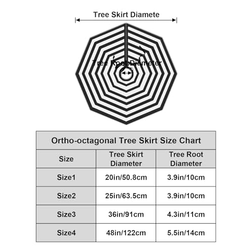 Large Halloween & Christmas Spider Web Tree Skirt 36 Inch Octagonal Black White