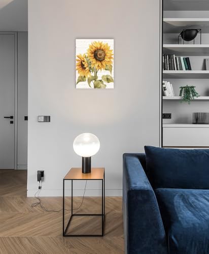 Sunflower Wall Decor Canvas - Rustic Floral Artwork for Living Room 16x24 Variation of THIS listing