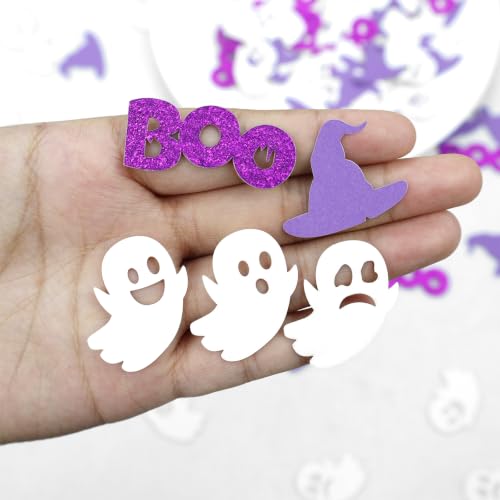 Purple Halloween Confetti 200pcs Witch Hat Boo Ghost Party Decorations