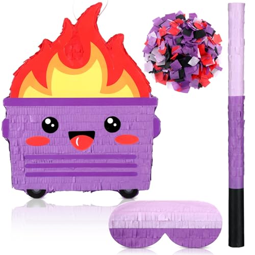 Dumpster on Fire Piñata for Birthday Party - Purple, 15.75 x 12.6 Inches Variation of THIS listing