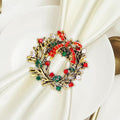 Set of 8 Christmas Wreath Napkin Rings Holiday Table Decor