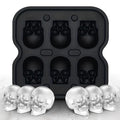 Black Skull Ice Cube Mold - 6 Cavity Silicone Ice Tray for Cocktails & Halloween