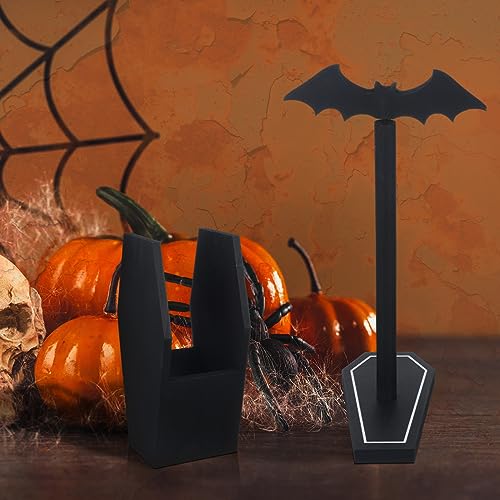 Gothic Bat Paper Towel Holder Black Wood Kitchen Decor