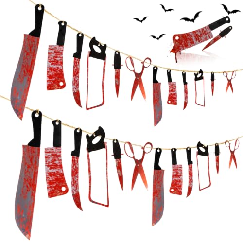 Halloween Bloody Weapon Banner Set - Horror Knife Party Decorations
