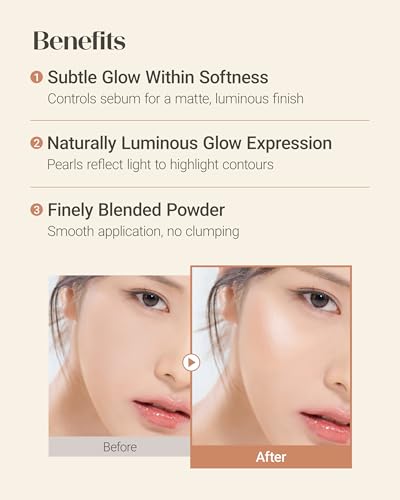 Thesaem Glam Glow Pact Face Powder with Colorful Pearls & Diamond - 1 Pack